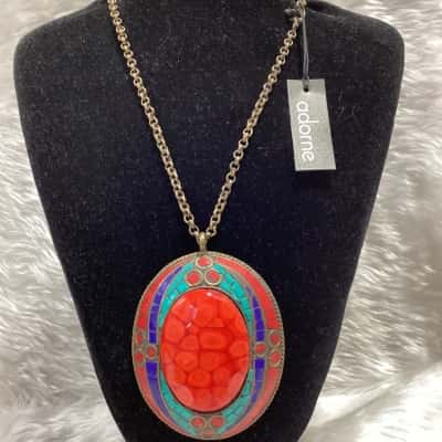 Adorne Womens Multicoloured Statement Necklace 