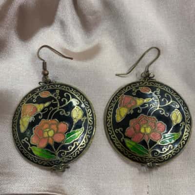  Womens Enamel Floral Earrings