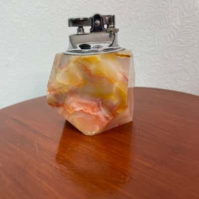 Vintage “onyx marble” 1960s table lighter