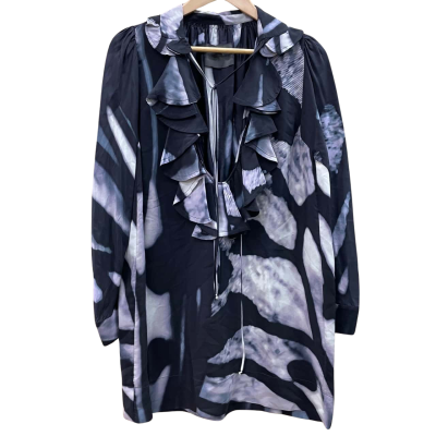 Scanlan Theodore Womens Size 10 Black/Blue/Purple Silk Dress 