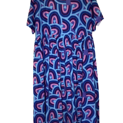 Little Party Dress Womens  Size 14 Midi Dress Blue / Pink  / Purple 