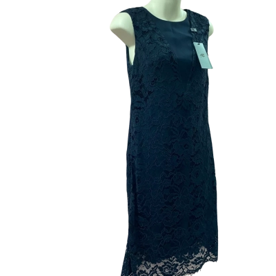 David Lawrence V-neck Shift Dress Size 8 Black  