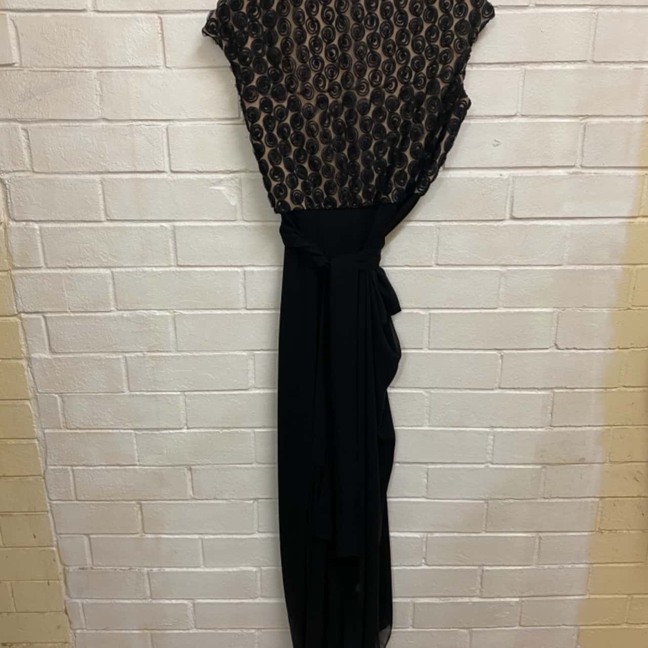 knee length dresses for ladies Carla Zampatti Black Nastro Strapless Gown