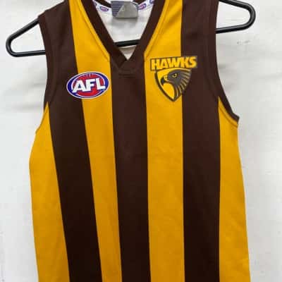 Hawthorn gurnsey AFL Kids  Size 8 Sport Top Brown / Gold 