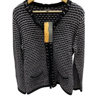Liz Jordan Womens  Size M Cardigan Black  / White 