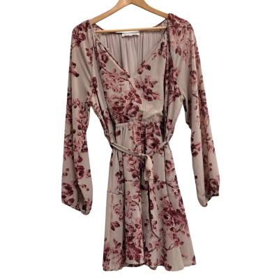 White Closet Womens  Size 12 Long Sleeve Dress Multicoloured 
