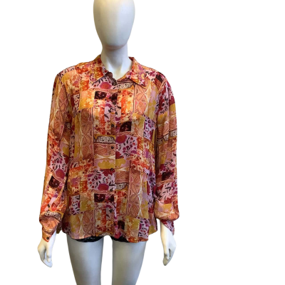BNWT Verge Women's Size S Long Sleeved Shirt Multicoloured Print 