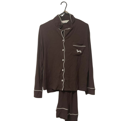 Womens Peter Alexander  Size M Brown L/ S Pyjama Set
