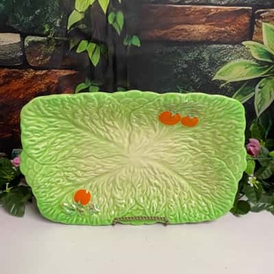 Green and orange English vintage platter
