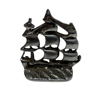 Single Chrome Plated Sailing Ship Book End