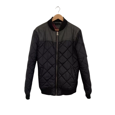 Deacon Mens  Size M Front Zipper / Puffer / Winter Jacket Black  / Grey 