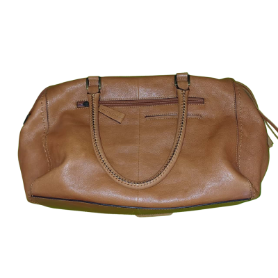 Mabel & Lou Brown Leather Handbag Bag Bowling Bag Handbag Soft Cowhide Good Condition