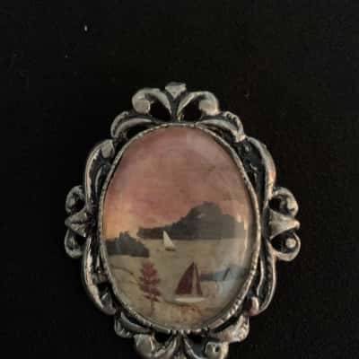 Vintage "Bush Bark" Miniature Brooch / Necklace