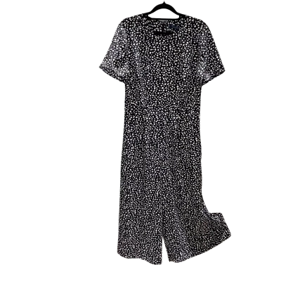 French Connection Womens  Size 10 Short Sleeve Playsuit Black  / White RRP $149.95