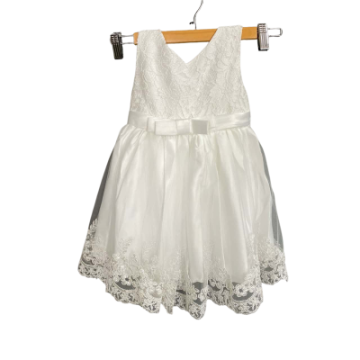White lace Flower girl dress and headband set SEE DESCRIPTION