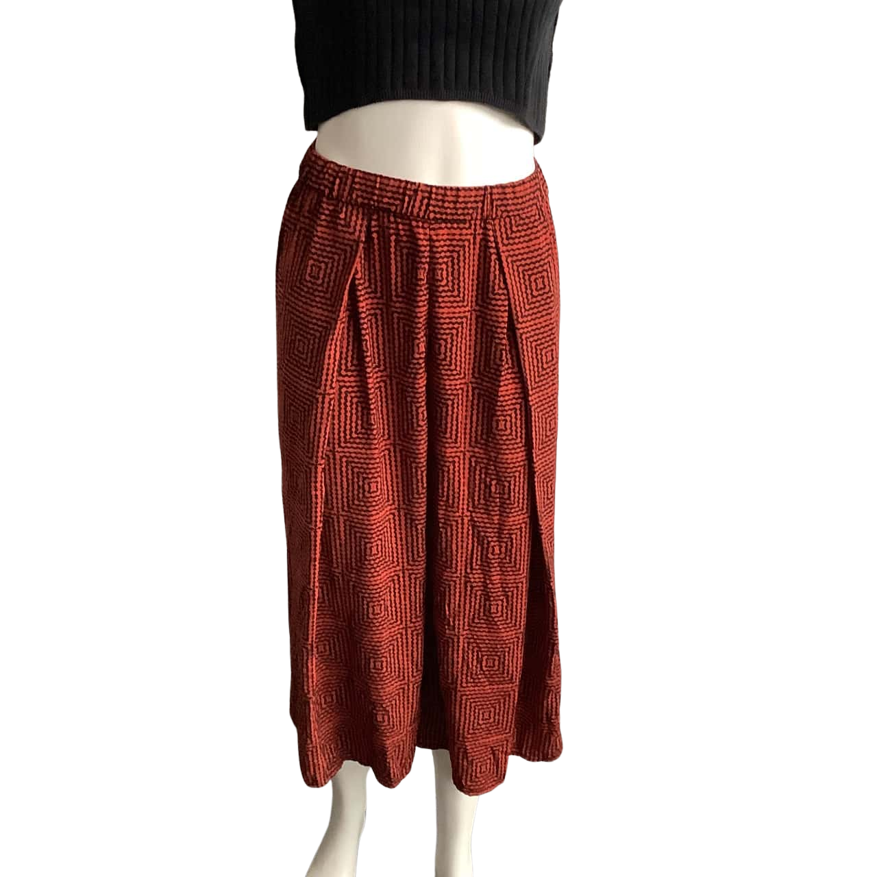 h-m-women-s-size-8-wide-leg-ankle-pant-black-red-pattern