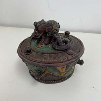 Vintage Decorative Elephant Trinket Box With Lid Keepsakes Jewelry Box