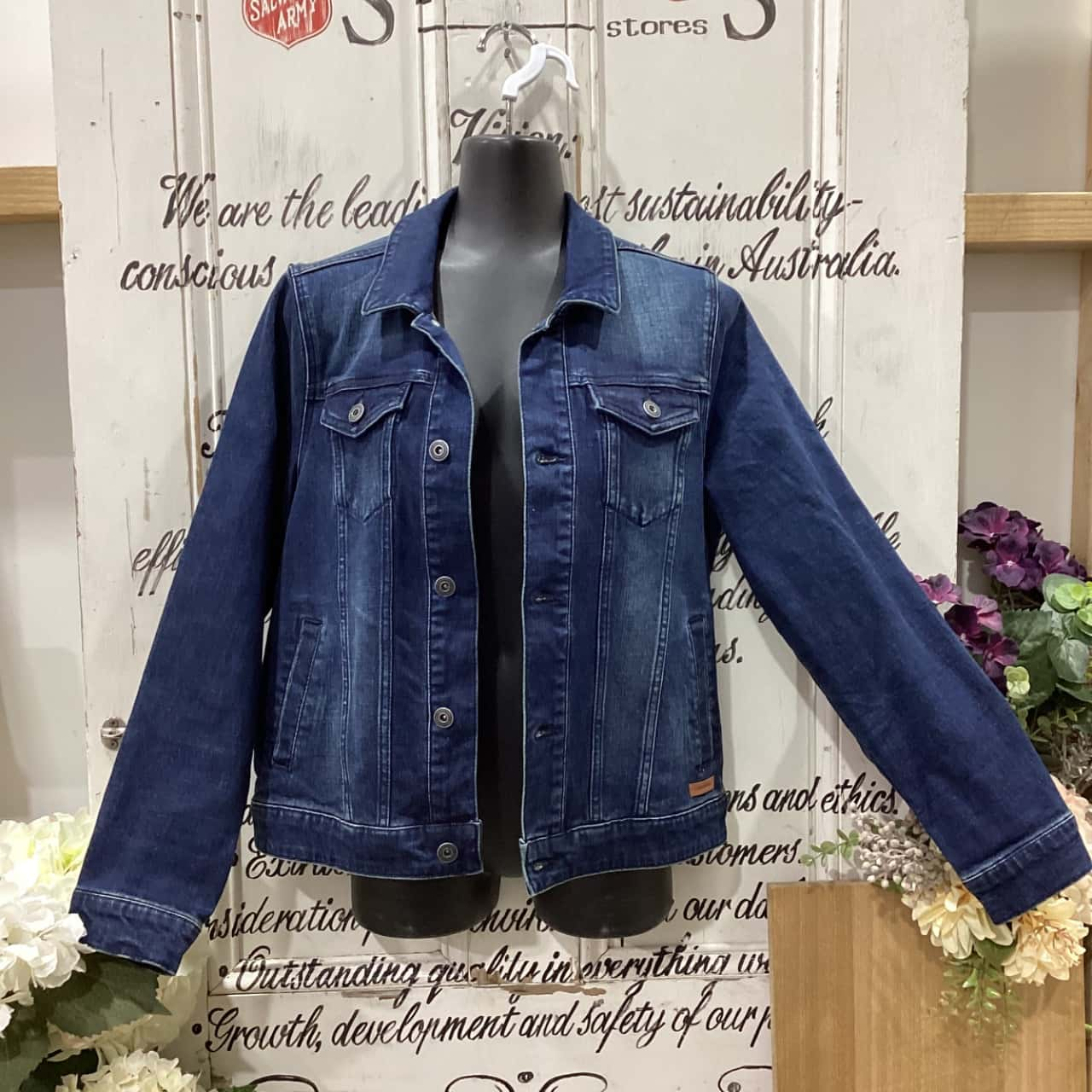 Ladies denim jacket size 14 hotsell