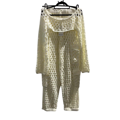 south.st knitted 2pc set/ Womens Size XL Off White 