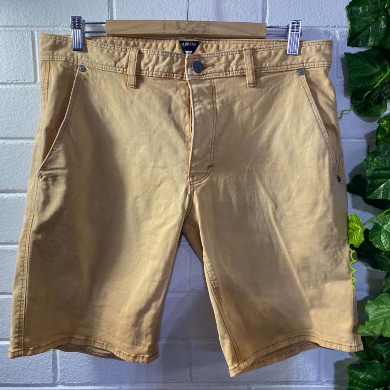 Abrand Mens Chino Shorts Size 34 Beige 