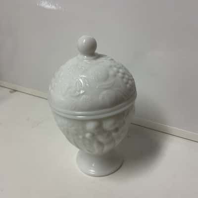 Vintage Avon glass candy dish with lid