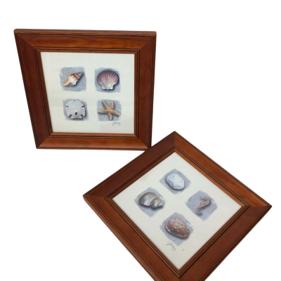 J.Kiley Beach Theme Art/ Wooden Frames Set of Two