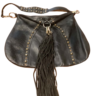 William Phillips  big black leather tote bag