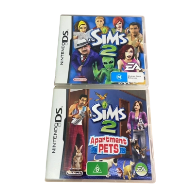 Nintendo DS: The Sims 2 + Apartment Pets Game - Original Box and Books - EA Games - Near Mint - Untested