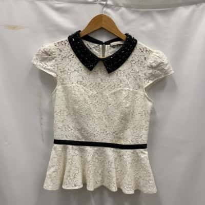 Karen Millen Women's Top Size UK10 /US 6 Cream 