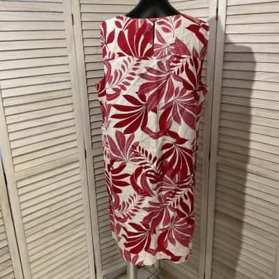 Jacqui-E Womens  Size 18 Casual Dress Pattern / Red / White 