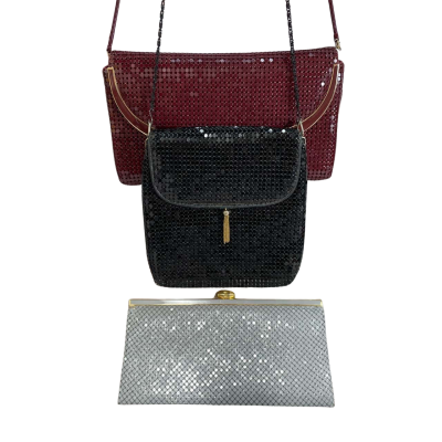 Metal Mesh Clutch Bags in Grey, Burgundy and Black (not Glomesh)