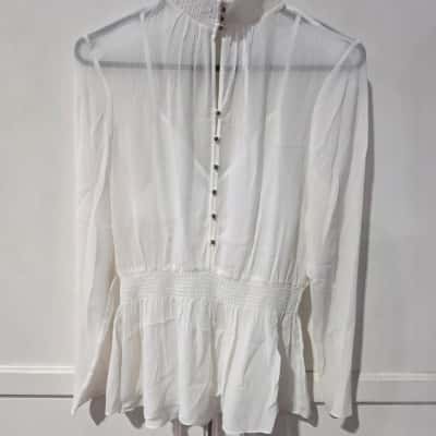Saba Womens  Size 8 Blouse White 