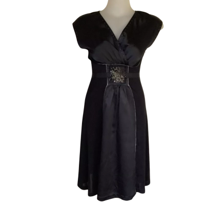 BNWT* VINTAGE* Wayne Cooper   Black Sequin Evening Dress.   Size 1 