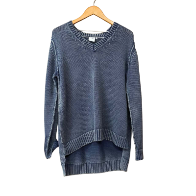 Kotn The Label Womens Size L V-Neck Blue Knit Jumper 