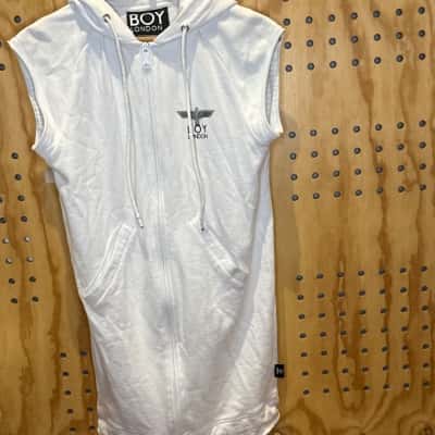  Boy London Womens  Size XS Casual Hoodie Dress White 