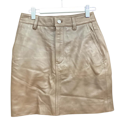 Ksubi Womens Lamb Leather   Size 23 Mini Skirt Brown 