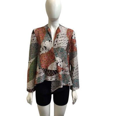 Joseph Ribkoff Womens Size 12 / L One Button Knit Cardigan Multi-coloured   