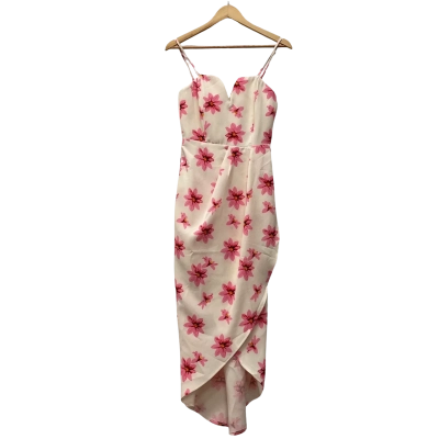 Luvalot Womens  Size 10 Party Dress Cream / Floral / Pink  
