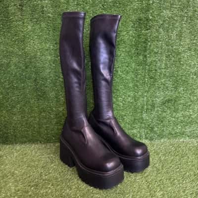 Windsor Smith Tonight Black Platform Boots Size 8