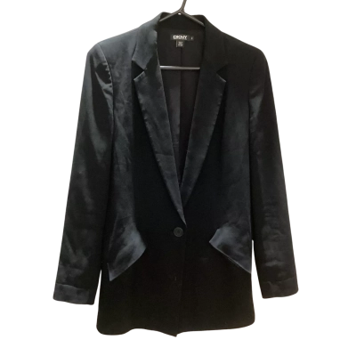 DKNY Womens Single Button Blazer Jacket Size 2 / 6 Black  