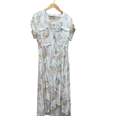 Just Jeans Womens  Size 10 Sleeveless Dress  Floral / White 