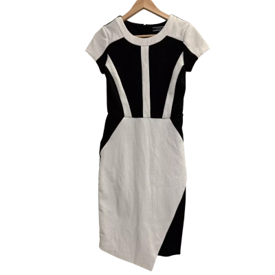Basque Womens  Size 6 Short Sleeve Dress  Black  / White 