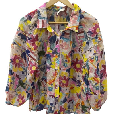 Worthier Womens  Size M 3/4 Sleeve Shirt Multicoloured 