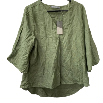 Katies Green Linen Top   Size 16  