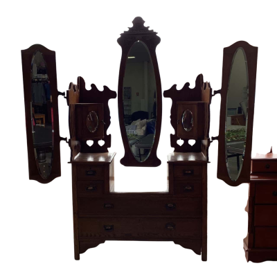 Vintage Victorian Style Oak Dressing Table 