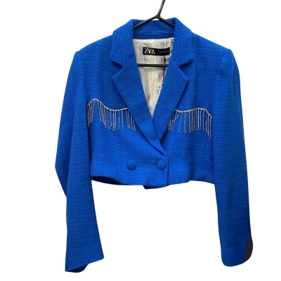 Zara Size S Cropped Jacket Blue 