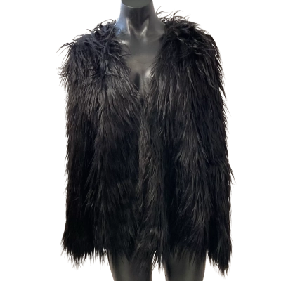 Ladakh Womens  Size 6 Fur Coat Black  