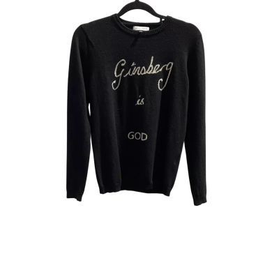 Bella Freud Womens  Size M Sweatshirt Black - Ginsberg is God, Godard is Dog