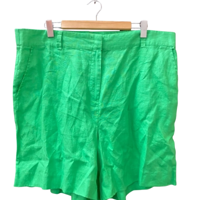 Commonry Pure Linen Acid Green Shorts Size 18 BNWT