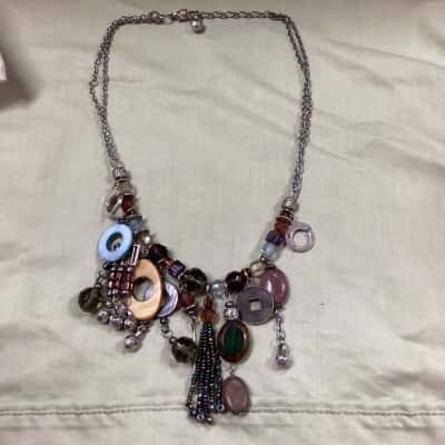 Multi beaded pendant necklace